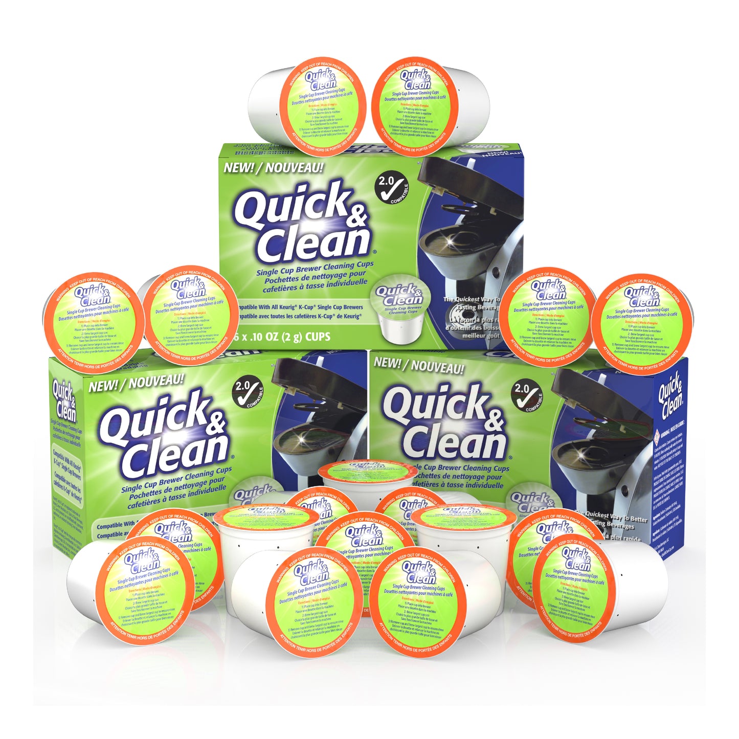 Quick & Clean K-Cups/Pods Cleaners Compatible with Keurig Coffee Machines