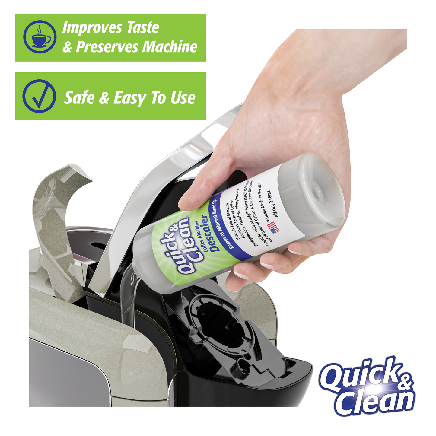 Quick & Clean Coffee Machine Descaler Removes Mineral Build in Coffee Machine