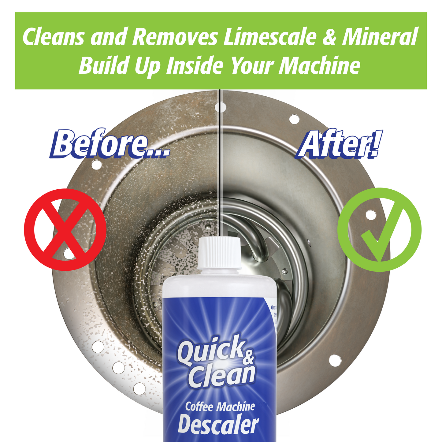 Quick & Clean 32oz/ 1 Liter Descaler Universl formula Compatible with Bottle