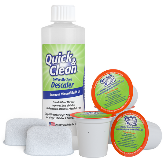 4-Pack of Cleaning Cups + 2 Filters with Descaler Bundle (2 Total Uses)