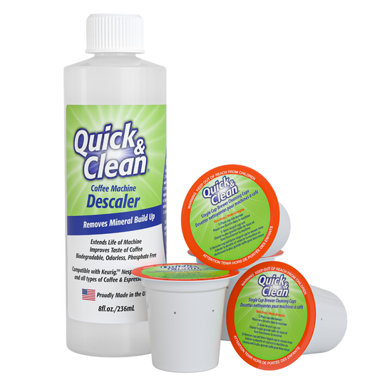 4-Pack of Cleaning Cups with Descaler Bundle (2 Total Uses)