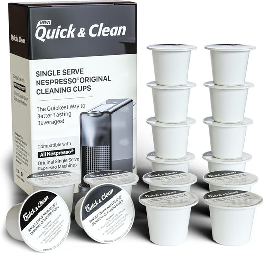 Quick & Clean 16-Pack Cleaning Pods Capsules Compatible with Nespresso
