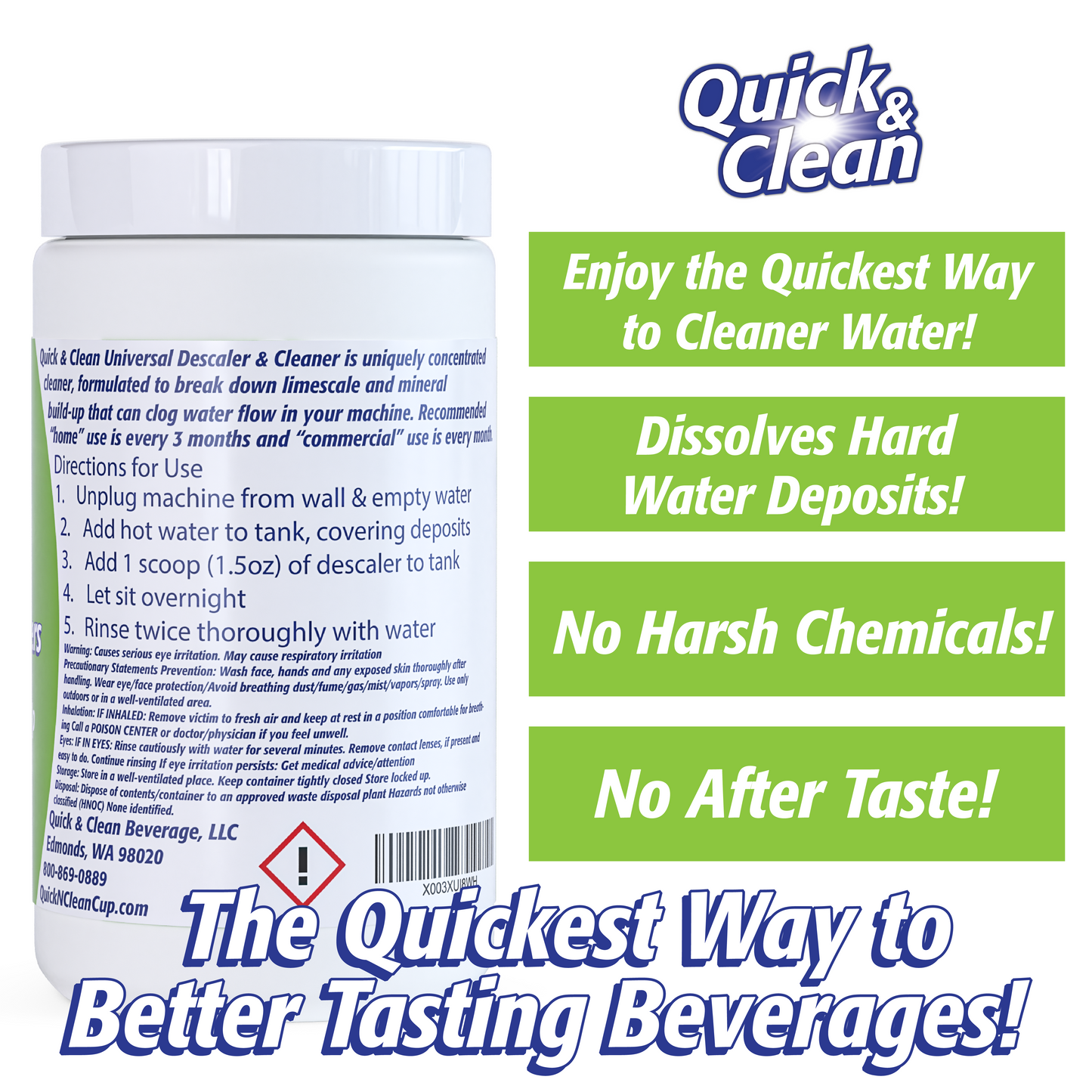 Quick & Clean 2LB Granular Universal Descaler, Removes Mineral & Limescale build up