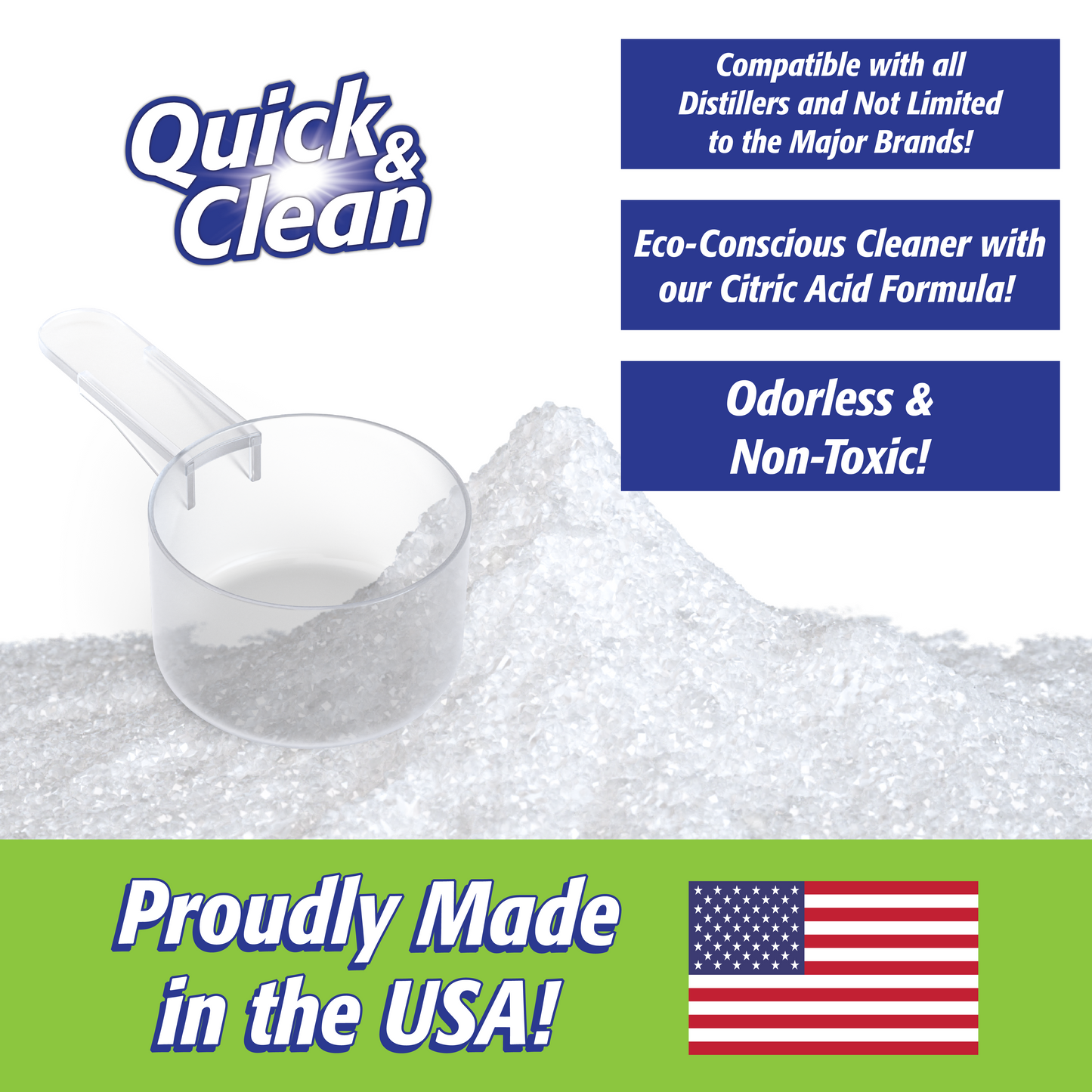 Quick & Clean 2LB Granular Universal Descaler, Removes Mineral & Limescale build up